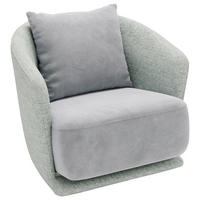 SESSEL in Plüsch, Bouclé Mintgrün  - Schwarz/Mintgrün, Design, Textil/Metall (83/80/75cm) - Livetastic