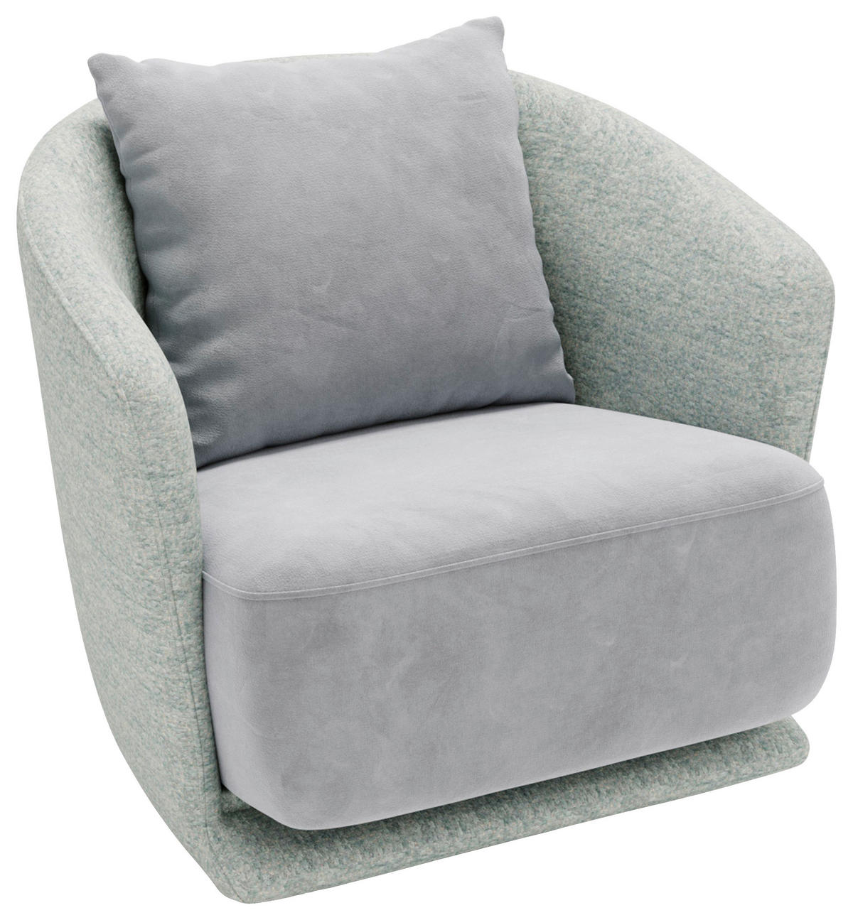 SESSEL in Plüsch, Bouclé Mintgrün  - Schwarz/Mintgrün, Design, Textil/Metall (83/80/75cm) - Livetastic