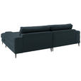 ECKSOFA  in Flachgewebe Petrol  253/177 cm  - Petrol/Schwarz, Design, Textil/Metall (253/177cm) - Dieter Knoll