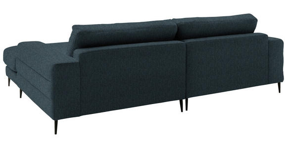 ECKSOFA  in Flachgewebe Petrol  253/177 cm  - Petrol/Schwarz, Design, Textil/Metall (253/177cm) - Dieter Knoll