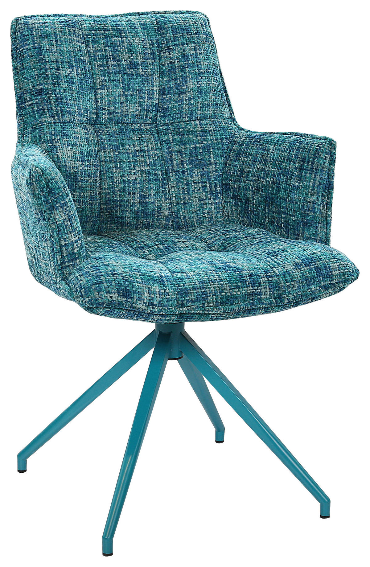 SCAUN CU BRAȚE in turcoaz  - turcoaz, Lifestyle, metal/textil (59,5/90,5/62,5cm) - Novel