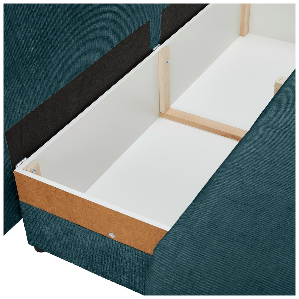 SCHLAFSOFA Chenille Petrol  - Petrol/Schwarz, KONVENTIONELL, Holz/Textil (212/97/105cm) - Carryhome