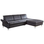 ECKSOFA Anthrazit Mikrofaser  - Anthrazit/Silberfarben, KONVENTIONELL, Textil/Metall (255/210cm) - Cantus