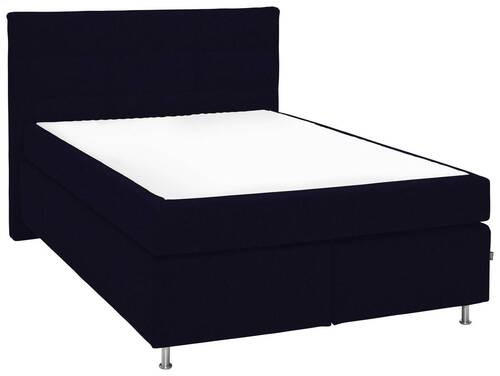 BOXSPRINGBETT 140/200 cm  in Schwarz  - Alufarben/Schwarz, Konventionell, Textil/Metall (140/200cm) - Dieter Knoll