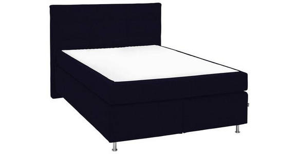 BOXSPRINGBETT 140/200 cm in Schwarz - Alufarben/Schwarz, KONVENTIONELL, Textil/Metall (140/200cm) - Dieter Knoll