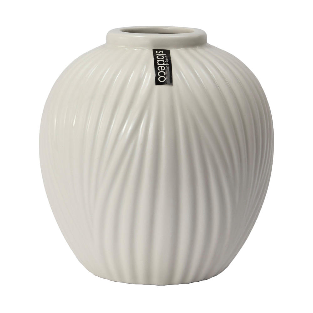 VÁZA, keramika, 18 cm - biela, Basics, keramika (18/18cm)