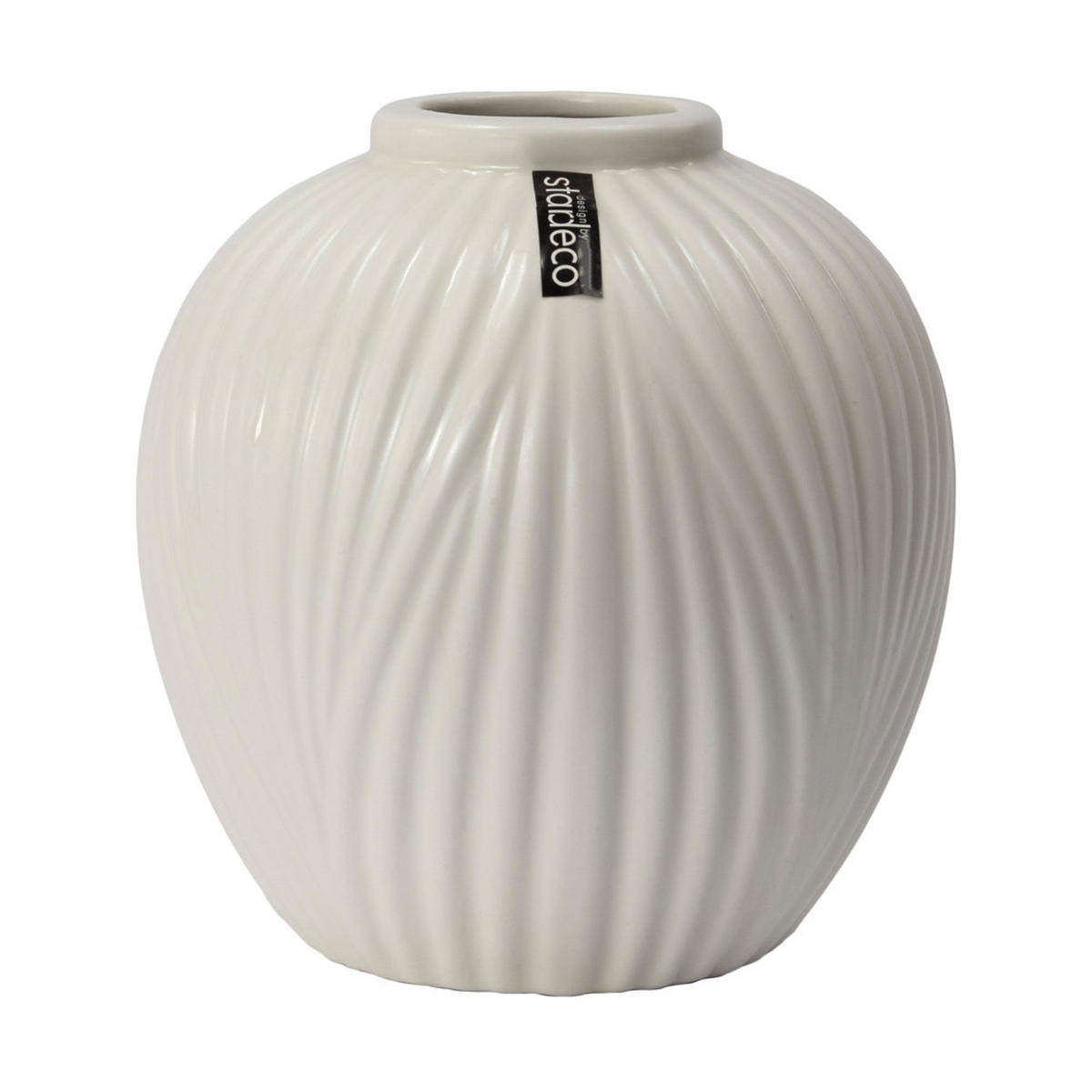 VÁZA, keramika, 18 cm - biela, Basics, keramika (18/18cm)