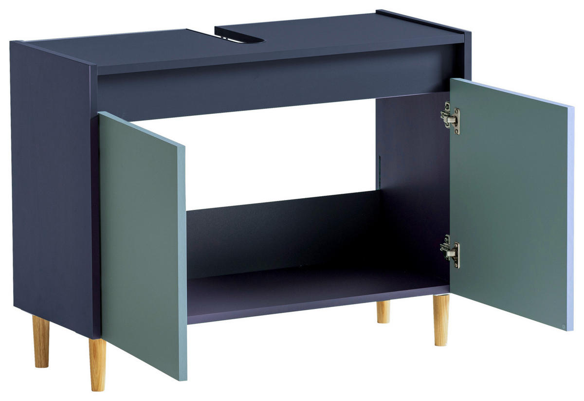 WASCHBECKENUNTERSCHRANK 80,0/60,0/33,0 cm  - Eschefarben/Dunkelblau, MODERN, Holz/Holzwerkstoff (80,0/60,0/33,0cm) - MID.YOU