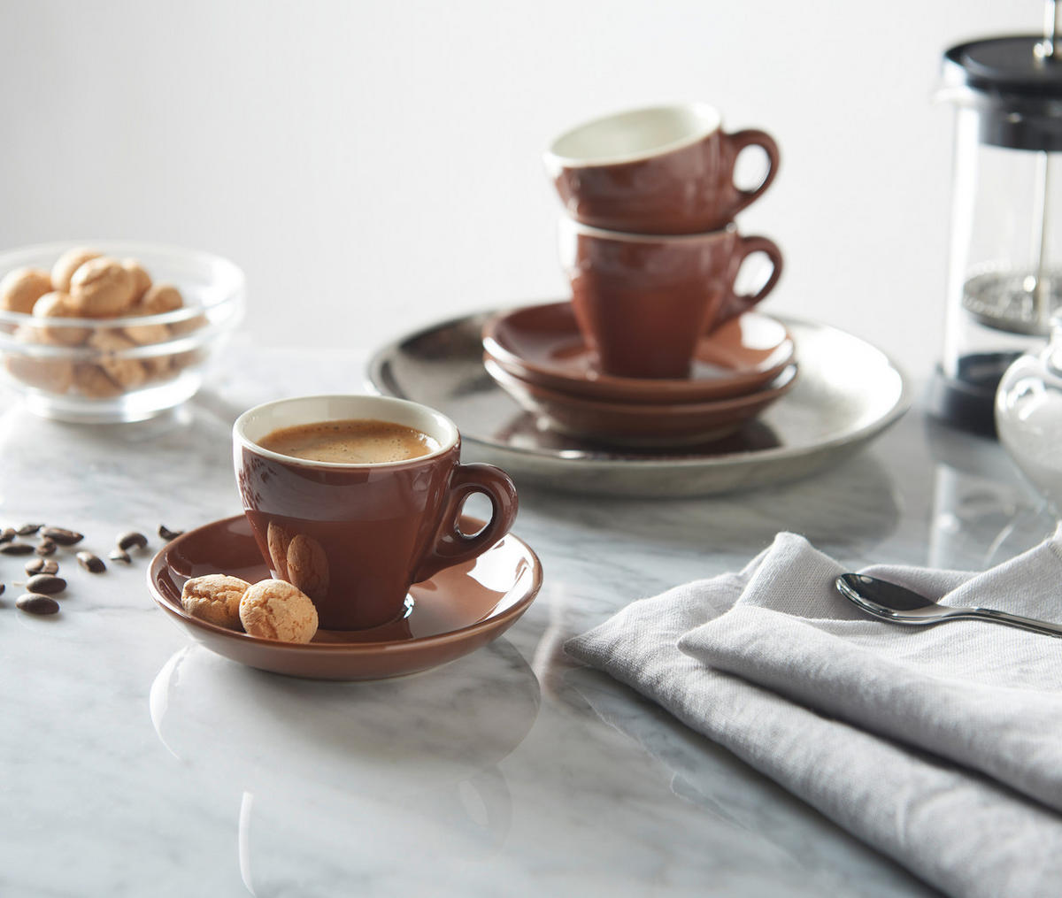 ESPRESSO CSÉSZE ÉS CSÉSZEALJ  - barna, Basics, kerámia - Novel