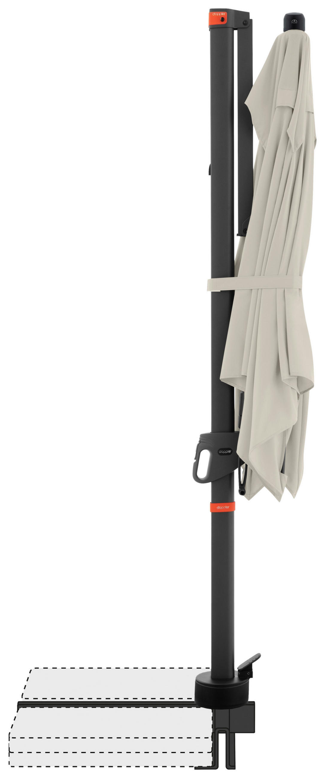 AMPELSCHIRM 210x210 cm  - Anthrazit/Naturfarben, Basics, Textil/Metall (210/210cm) - Doppler