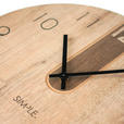 WANDUHR 36 cm   - Kastanieneichefarben/Schwarz, Basics, Holzwerkstoff/Kunststoff (36cm) - Ambia Home