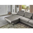 ECKSOFA  in Echtleder Hellgrau  176/334 cm  - Hellgrau/Schwarz, Design, Leder/Metall (176/334cm) - Dieter Knoll