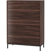 HIGHBOARD  80/110/35 cm 4 Schublade(n)  - Schwarz/Braun, Design, Holzwerkstoff/Metall (80/110/35cm) - MID.YOU
