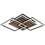 DECKENLEUCHTE    45/45/9,5 cm  - Eichefarben/Schwarz, Trend, Holzwerkstoff/Kunststoff (45/45/9,5cm) - Novel