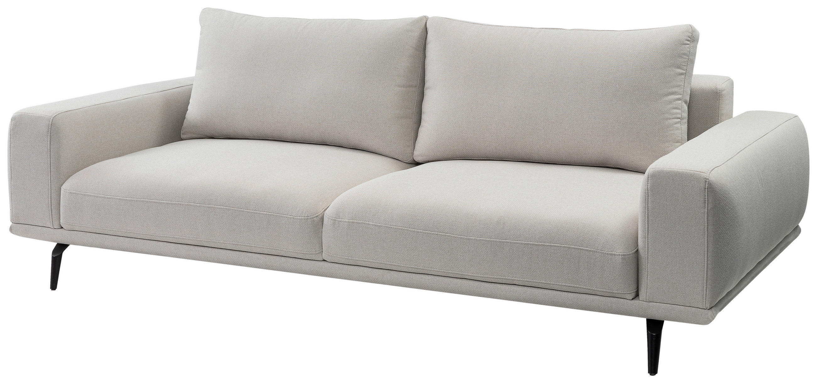 3-SITZER-SOFA Webstoff Creme  - Creme/Schwarz, MODERN, Textil/Metall (242/89/115cm) - MID.YOU