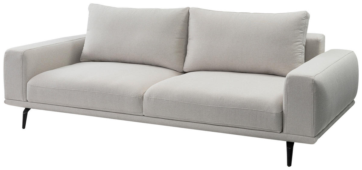 3-SITZER-SOFA in Webstoff Creme  - Creme/Schwarz, Modern, Textil/Metall (242/89/115cm) - MID.YOU