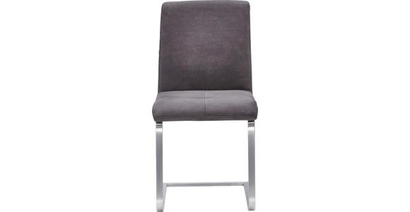 SCHWINGSTUHL Mikrofaser Anthrazit, Silberfarben - Edelstahlfarben/Anthrazit, Design, Textil/Metall (46/93/57cm) - Dieter Knoll
