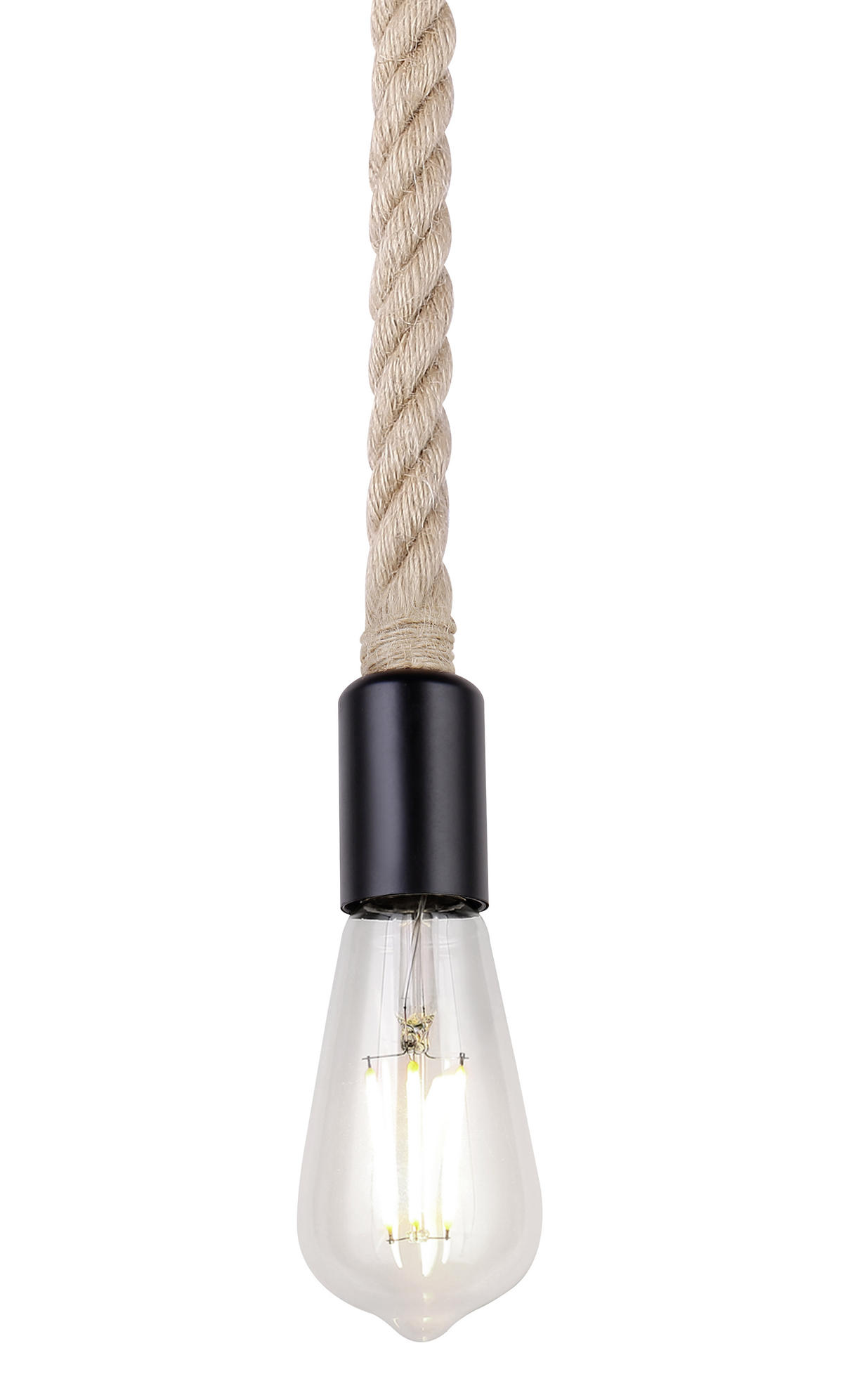 ZÁVĚSNÉ SVÍTIDLO, 10/166 cm  - černá/hnědá, Trend, kov/přírodní materiály (10/166cm)