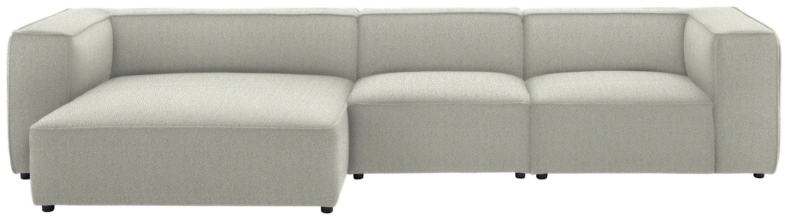 ECKSOFA in Flachgewebe Ecru  164/341 cm  - Ecru/Schwarz, Design, Kunststoff/Textil (164/341cm) - W.Schillig