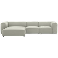 ECKSOFA in Flachgewebe Ecru  164/341 cm  - Ecru/Schwarz, Design, Kunststoff/Textil (164/341cm) - W.Schillig