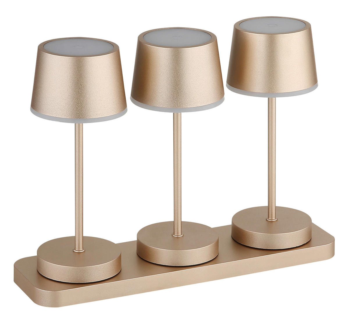 AKKU-TISCHLEUCHTE Dawson 8,3/20 cm  - Champagner/Opal, Design, Kunststoff/Metall (8,3/20cm) - Globo