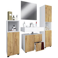BADEZIMMER  in 123 cm  - Honigeiche/Silberfarben, MODERN, Holzwerkstoff/Kunststoff (123cm) - MID.YOU
