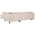 ECKSOFA Creme Velours  - Creme/Schwarz, KONVENTIONELL, Textil/Metall (255/217cm) - Carryhome