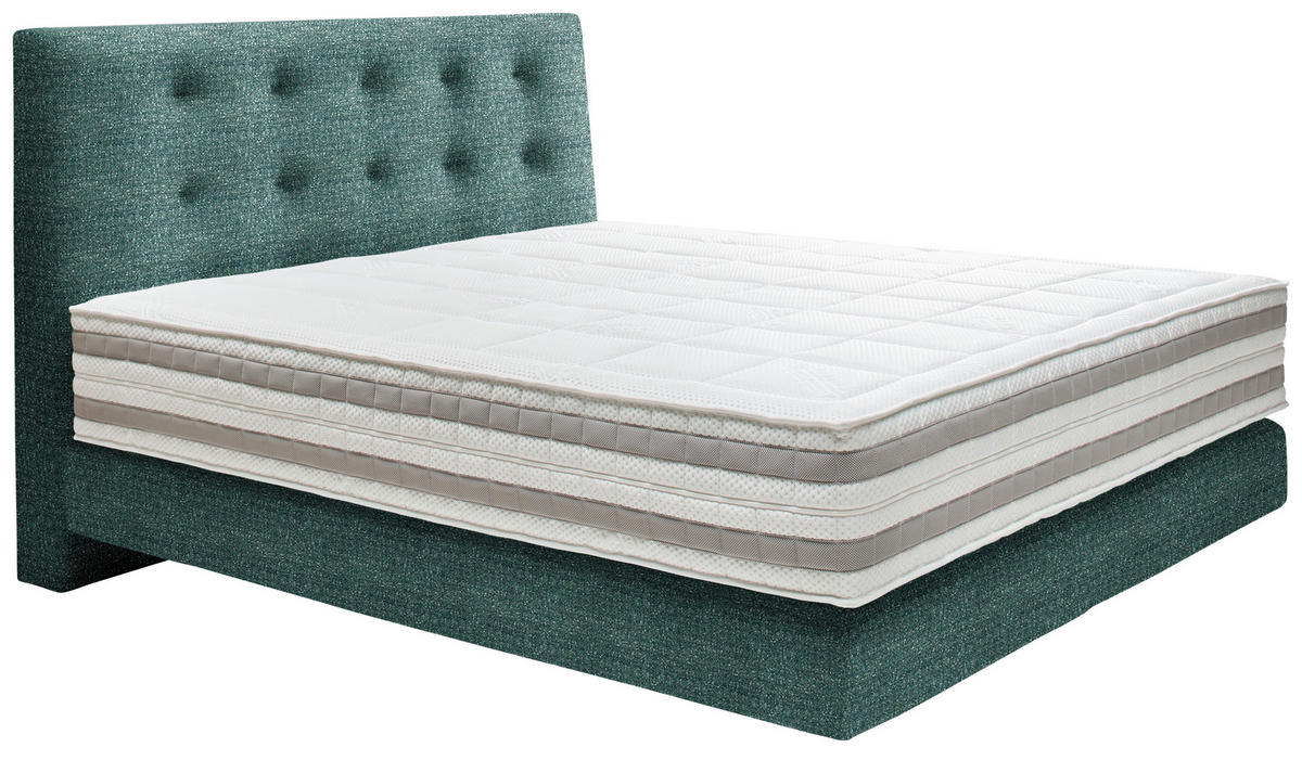 BOXSPRINGBETT 160/200 cm  in Grün  - Grün, KONVENTIONELL, Holz/Textil (160/200cm) - Dieter Knoll