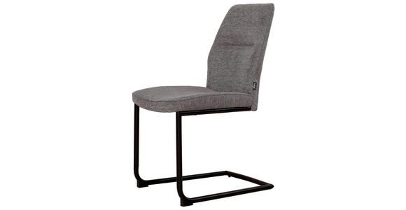 SCHWINGSTUHL in Eisen Mikrofaser - Schwarz/Grau, Design, Textil/Metall (45/91/62cm) - Xora