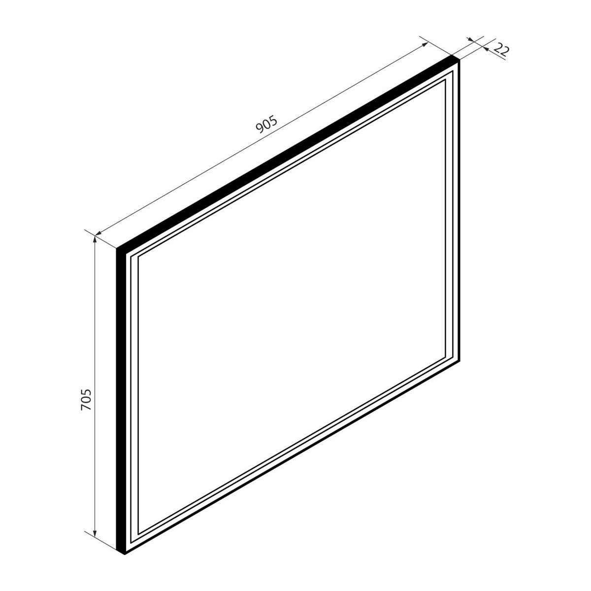 SPIEGEL 70,5/90,5/2,2 cm  - Schwarz, Basics, Glas/Metall (70,5/90,5/2,2cm) - MID.YOU