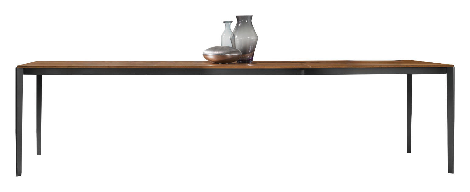ESSTISCH in Holz, Metall 160(260)/100/75 cm  - Nussbaumfarben/Schwarz, Design, Holz/Metall (160(260)/100/75cm) - Team 7