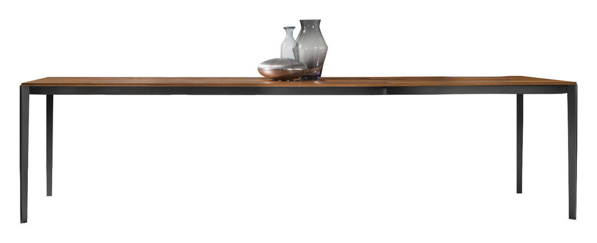 ESSTISCH in Holz, Metall 160(260)/100/75 cm  - Nussbaumfarben/Schwarz, Design, Holz/Metall (160(260)/100/75cm) - Team 7