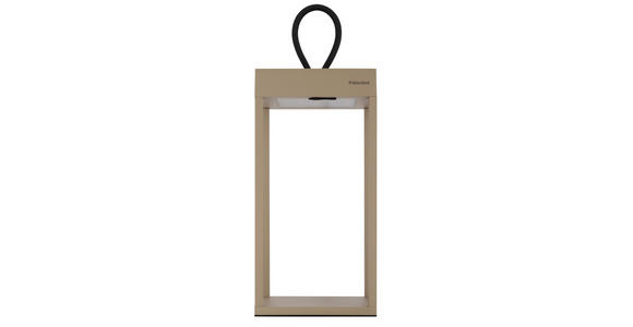 AKKU-TISCHLEUCHTE Miami 15/15/30 cm - Sandfarben, KONVENTIONELL, Kunststoff/Metall (15/15/30cm) - Dieter Knoll