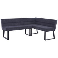 ECKBANK Leinenoptik Dunkelgrau   - Dunkelgrau/Schwarz, KONVENTIONELL, Textil/Metall (190/150/83/61cm) - MID.YOU