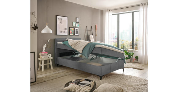 BOXBETT 120/200 cm  in Dunkelgrau  - Dunkelgrau, Basics, Holzwerkstoff/Textil (120/200cm) - Xora