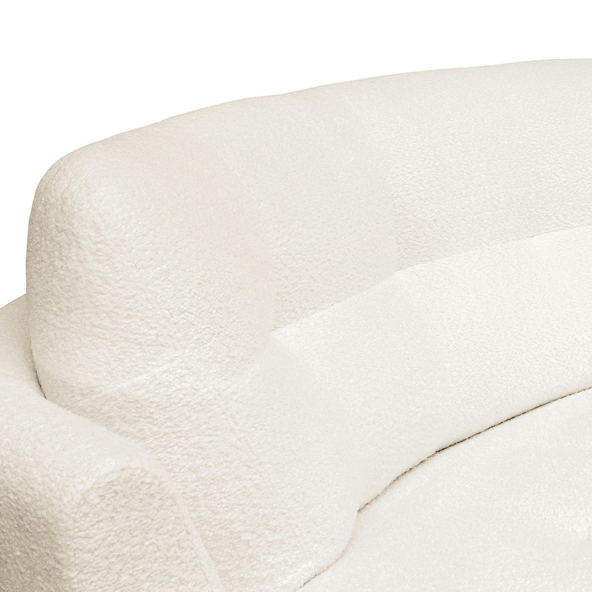 ECKSOFA Rundform  Weiß Bouclé  - Schwarz/Weiß, Design, Kunststoff/Textil (300/113cm) - Livetastic
