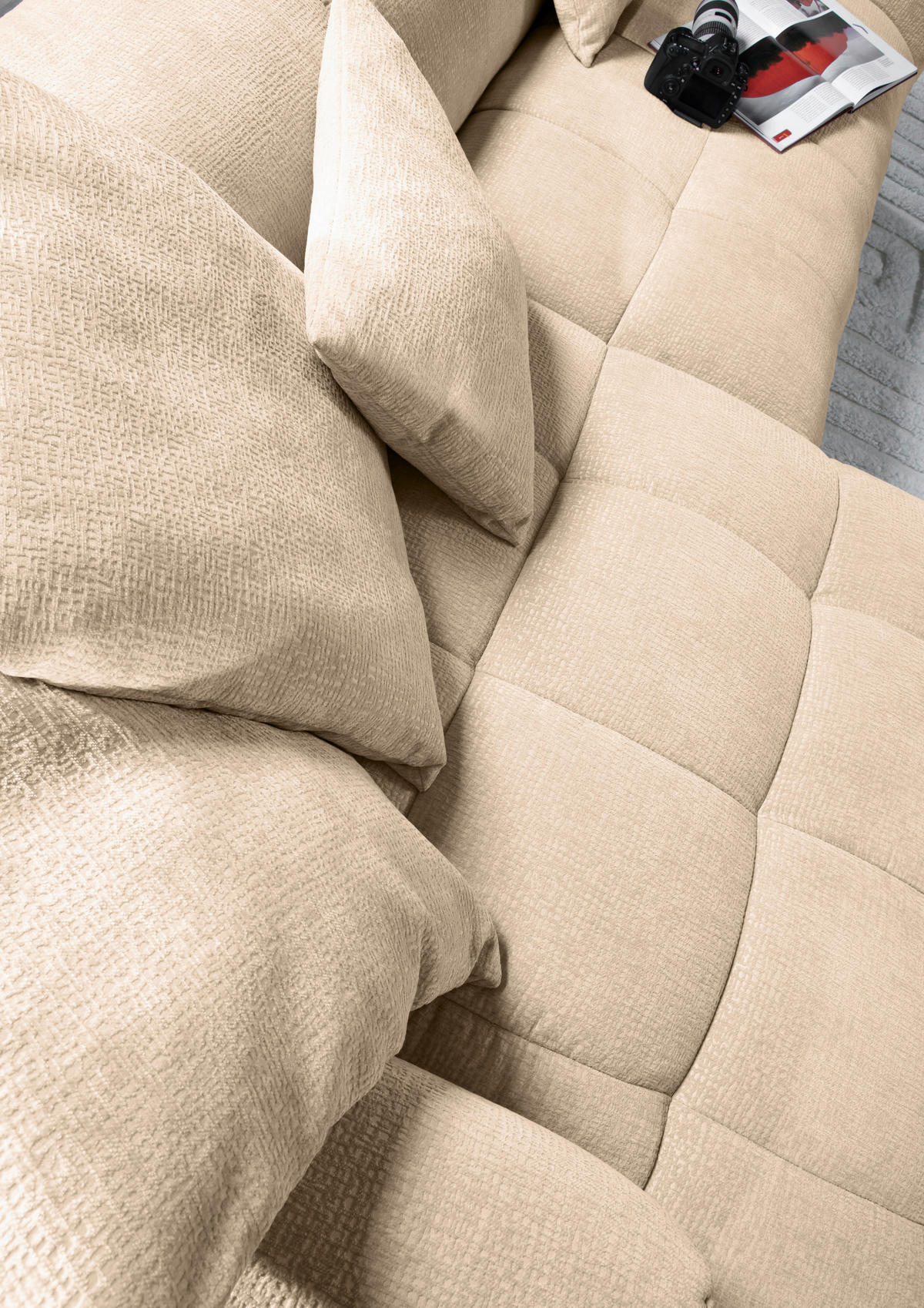 ECKSOFA in Flachgewebe Schlammfarben  - Schlammfarben/Schwarz, Konventionell, Kunststoff/Textil (170/280cm) - Carryhome
