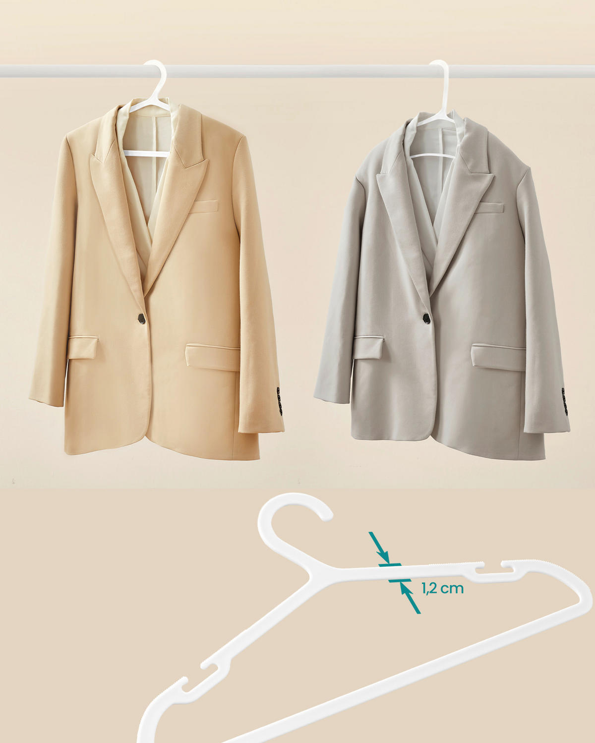 KLEIDERBÜGELSET 41,7 cm Kunststoff  - Weiß, Basics, Kunststoff (41,7cm)