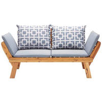 GARTENBANK 75/190/67 cm Akazie   - Grau/Akaziefarben, Design, Holz/Textil (75/190/67cm) - Ambia Garden