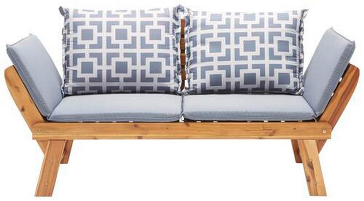 GARTENBANK 75/190/67 cm Akazie   - Grau/Akaziefarben, Design, Holz/Textil (75/190/67cm) - Ambia Garden