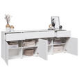 SIDEBOARD  220/80/40 cm 4 Schublade(n)  - Silberfarben/Weiß, Design, Holzwerkstoff/Kunststoff (220/80/40cm) - Xora
