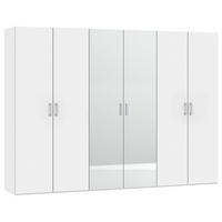 DREHTÜRENSCHRANK 303/195/59 cm 6-türig Weiß  - Chromfarben/Weiß, Design, Glas/Holzwerkstoff (303/195/59cm) - Boxxx
