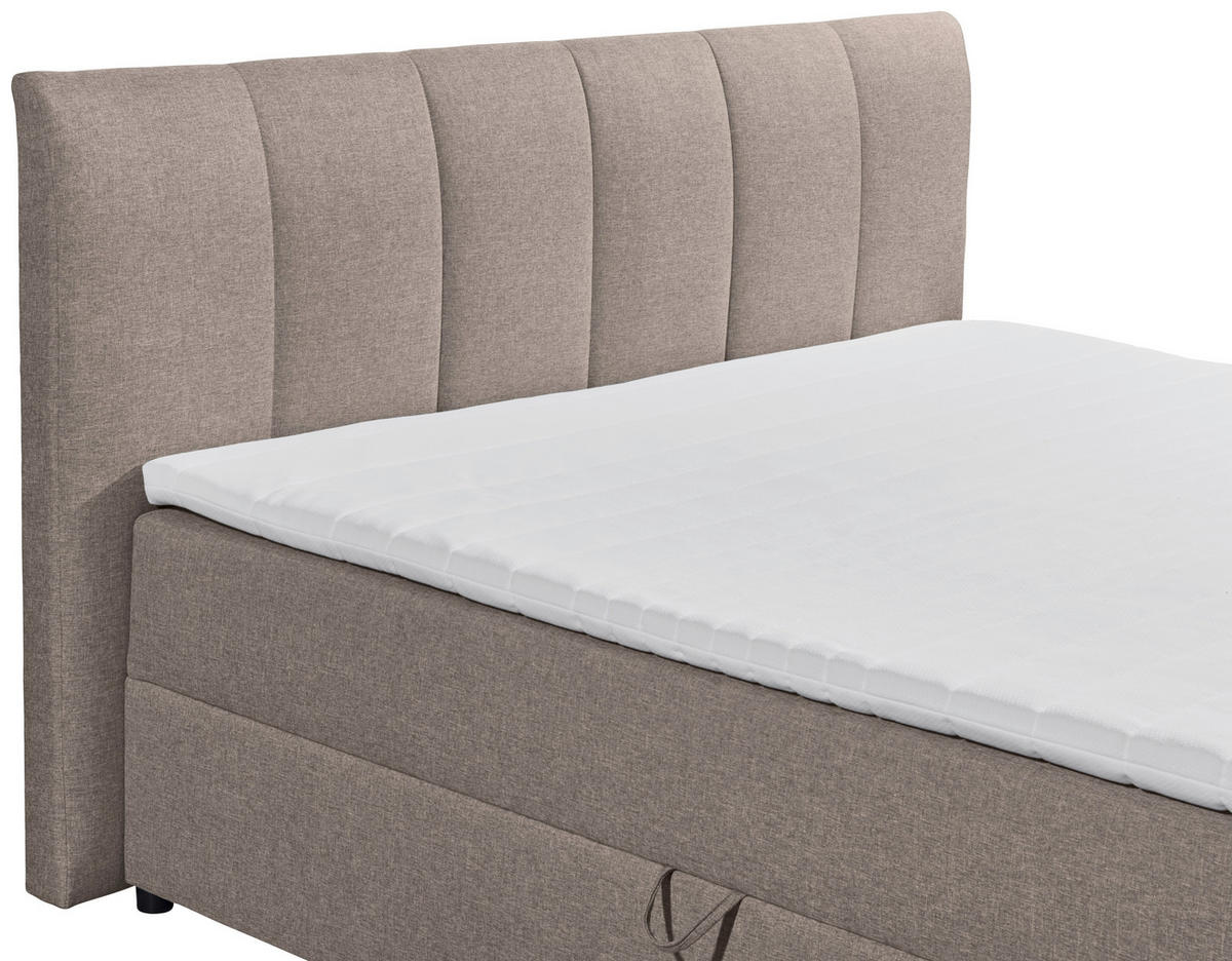 POSTEL BOXSPRING, 180/200 cm, jílová barva - černá/jílová barva, Basics, textil/plast (180/200cm) - MID.YOU