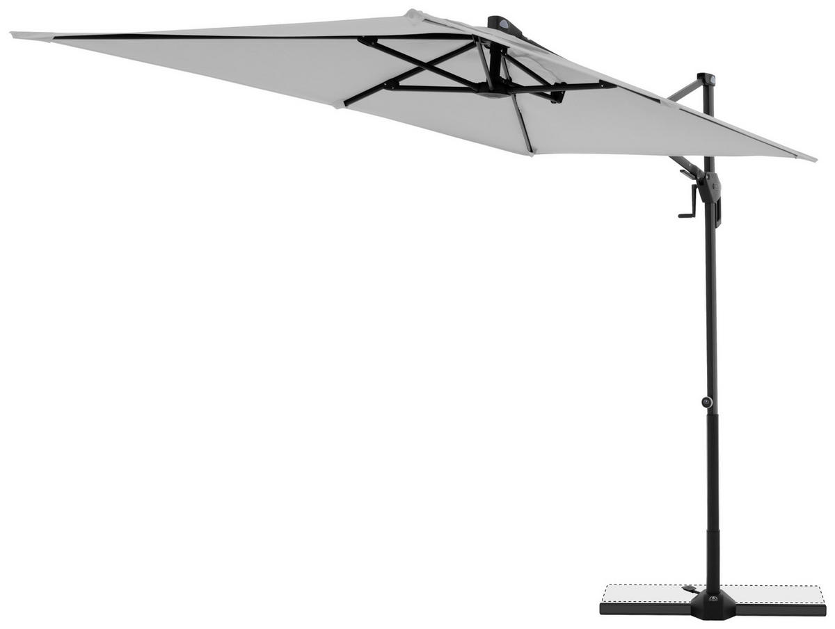 AMPELSCHIRM ca. 240x135 cm  - Hellgrau/Schwarz, Basics, Textil/Metall (240/135cm) - Doppler