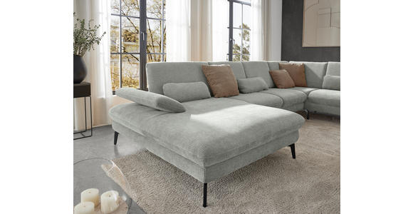 WOHNLANDSCHAFT in Webstoff Silberfarben - Silberfarben/Schwarz, Design, Textil/Metall (157/354/208cm) - Dieter Knoll