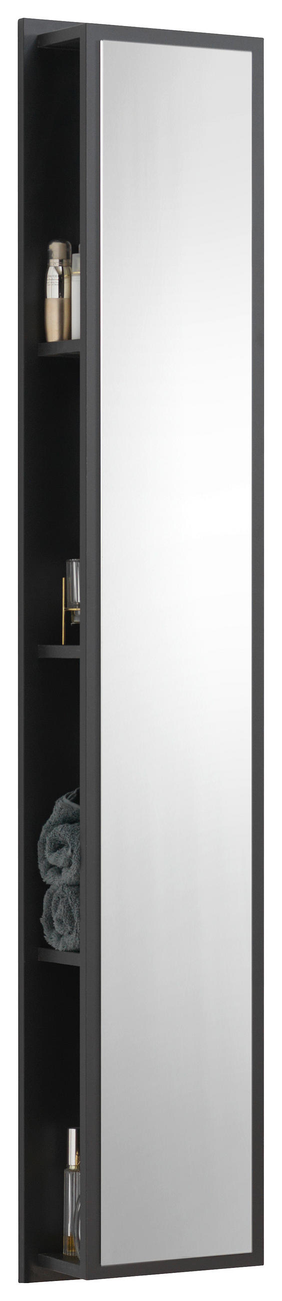 BADEZIMMERREGAL 30/160/15 cm  - Grau, MODERN, Glas/Holzwerkstoff (30/160/15cm) - Novel