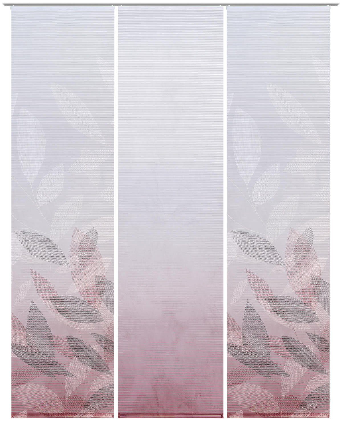 FLÄCHENVORHANG  3 Stück  halbtransparent   60/245 cm  - Bordeaux, Natur, Textil (60/245cm) - Novel