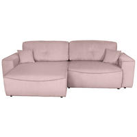 ECKSOFA Altrosa Cord  - Schwarz/Altrosa, KONVENTIONELL, Kunststoff/Textil (148/265cm) - Carryhome