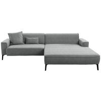 ECKSOFA in Flachgewebe Dunkelgrau  - Dunkelgrau/Schwarz, Design, Textil/Metall (285/190cm) - Johann Jakob