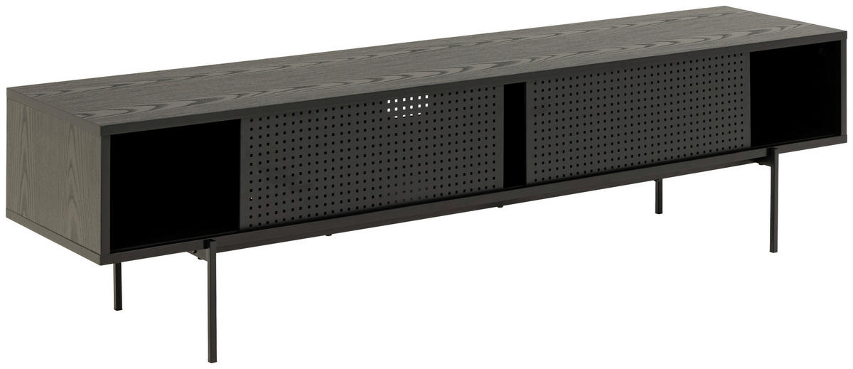 LOWBOARD  in 180/44,5/40 cm  - Eschefarben/Schwarz, Modern, Holzwerkstoff/Metall (180/44,5/40cm) - MID.YOU